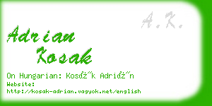 adrian kosak business card